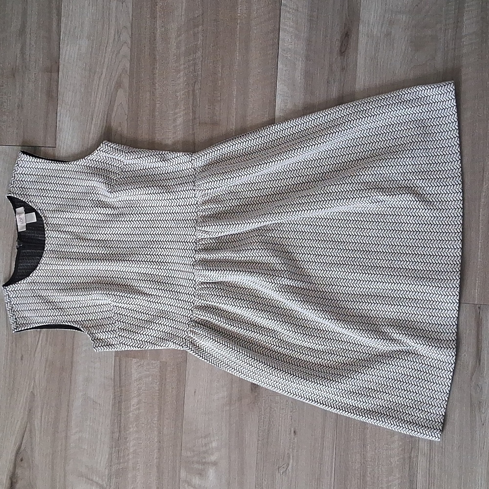 LOFT Monochrome Textured Knit Dress